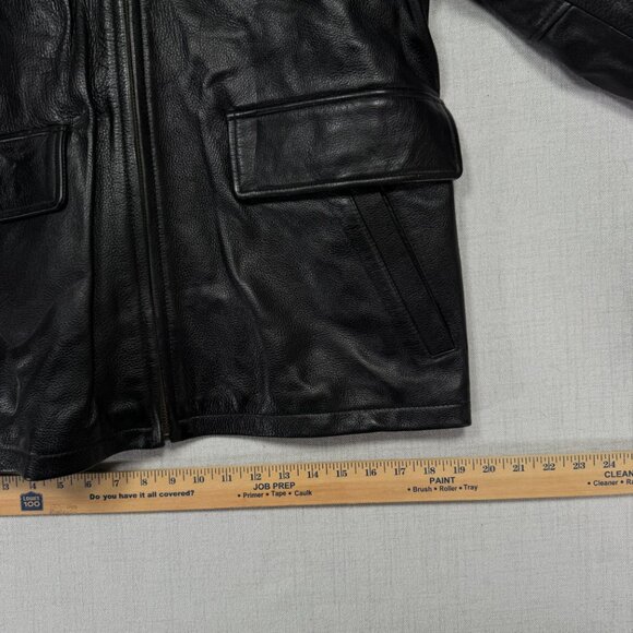 Vintage Wilsons Leather Black Jacket Full Zip Front Quilted Liner Size S - Picture 10 of 14